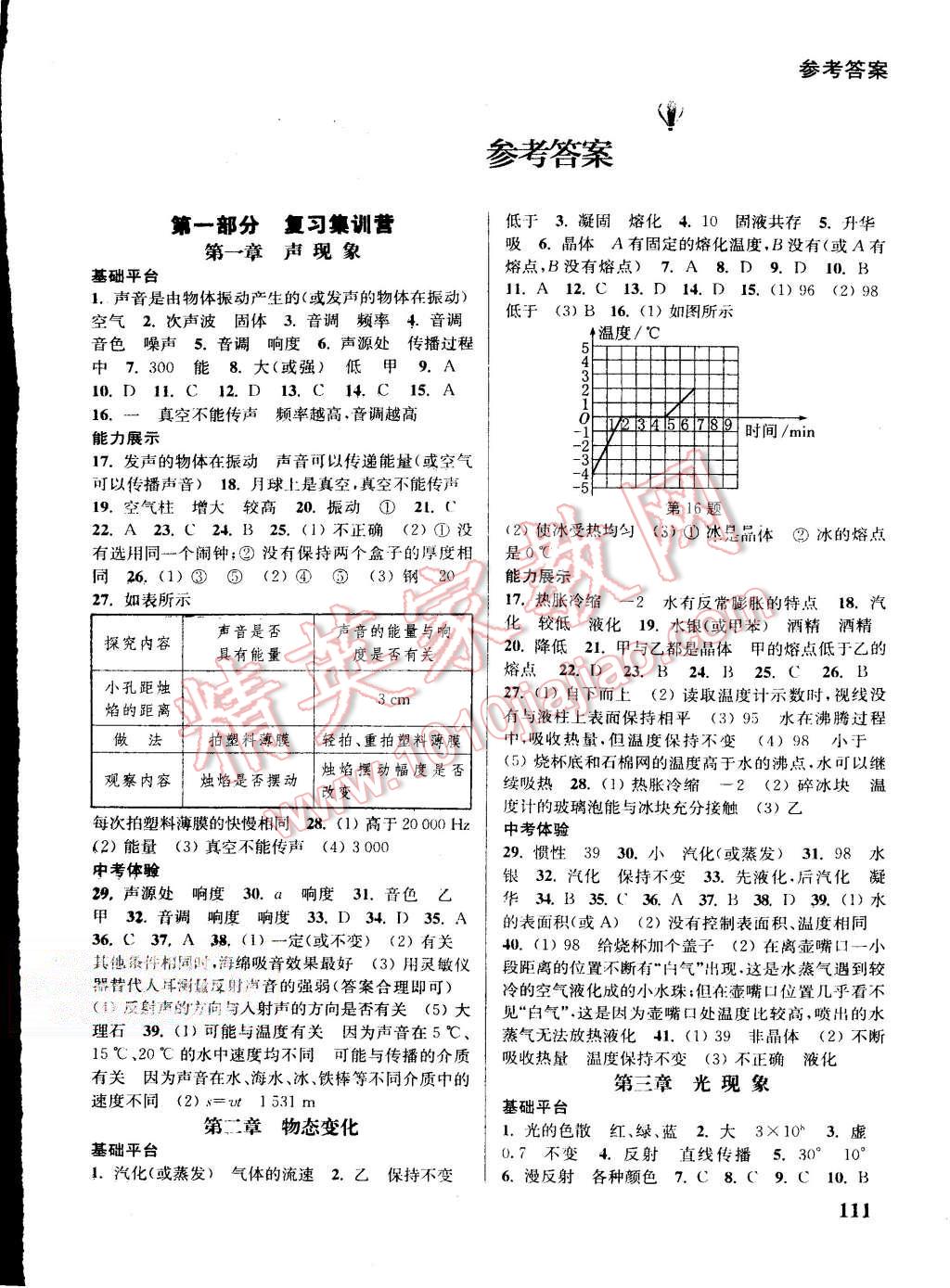 2015年通城学典暑期升级训练八年级物理苏科版 第1页