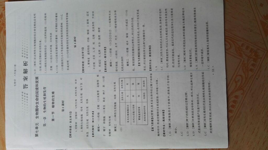 2015年能力培养与测试八年级生物学下册人教版 第1页