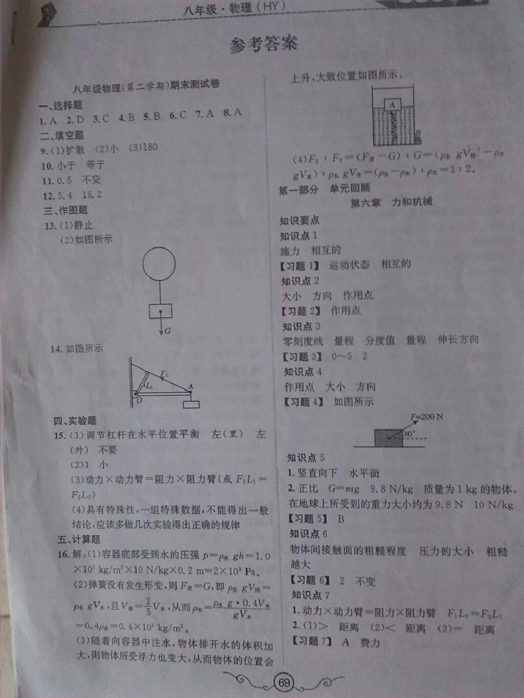 2015年暑假集訓(xùn)八年級(jí)物理滬粵版 第1頁(yè)