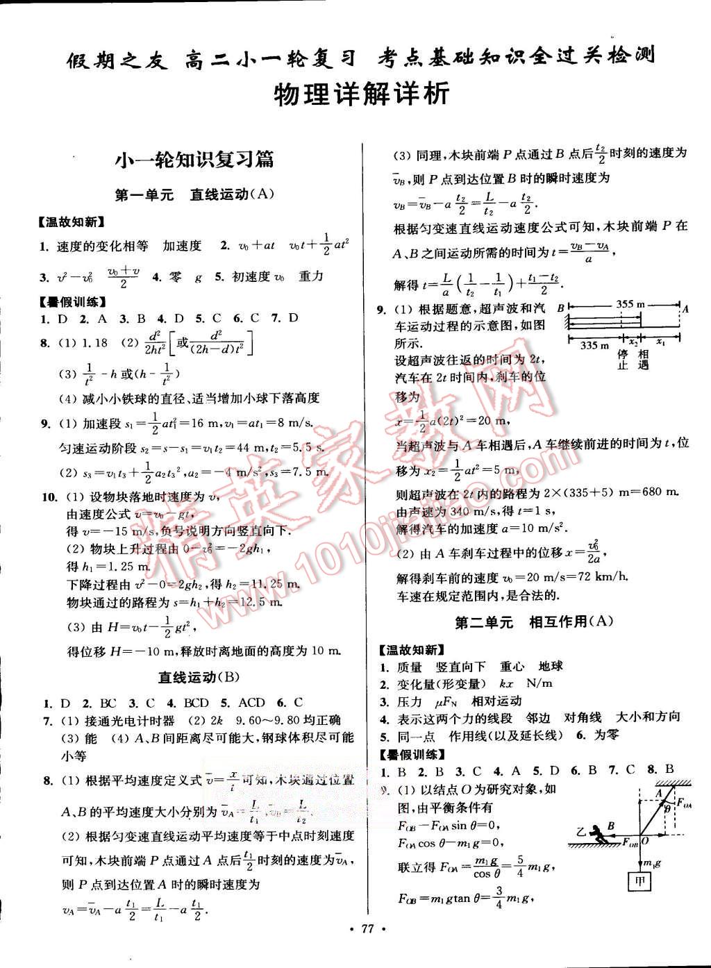 2015年南方凤凰台假期之友暑假作业高二年级物理 第1页