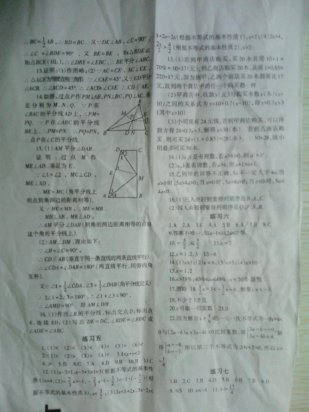 2015年暑假作業(yè)八年級(jí)數(shù)學(xué)北師大版蘭州大學(xué)出版社 第13頁(yè)