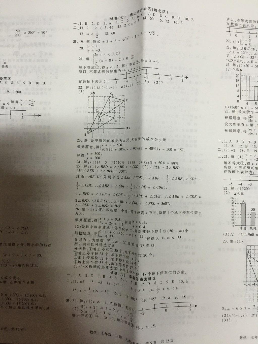 2015年王朝霞各地期末試卷精選七年級數(shù)學下冊人教版河北專版 第5頁