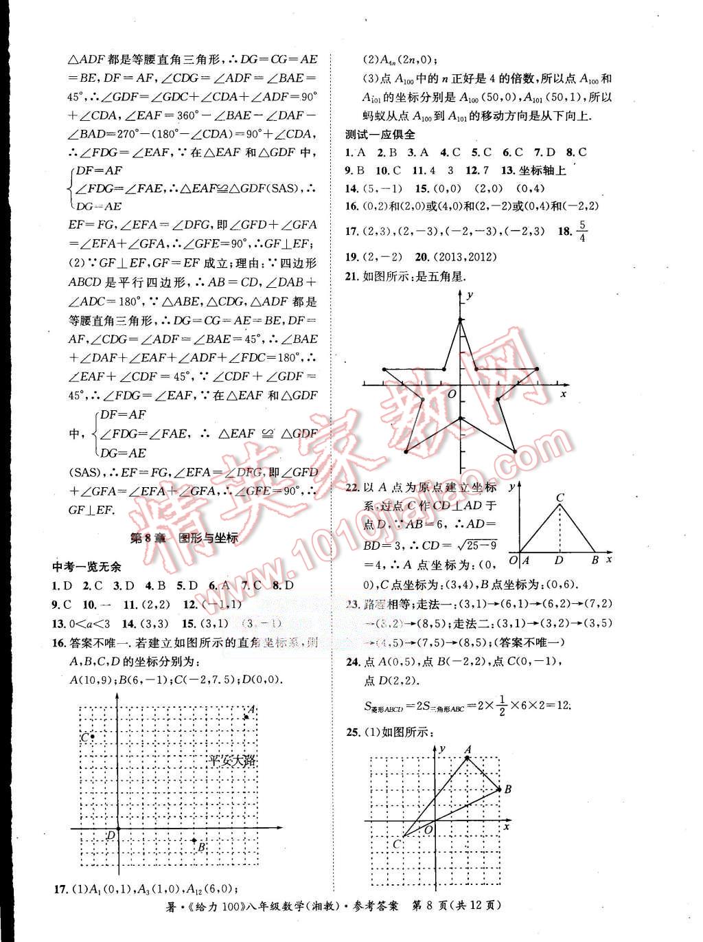 2015年学年总复习给力100八年级数学湘教版 第8页