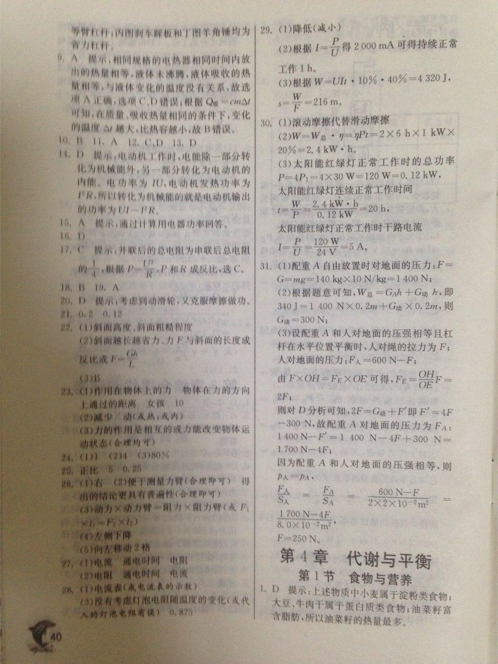 實(shí)驗(yàn)班提優(yōu)訓(xùn)練九年級科學(xué)上冊浙教版 第40頁