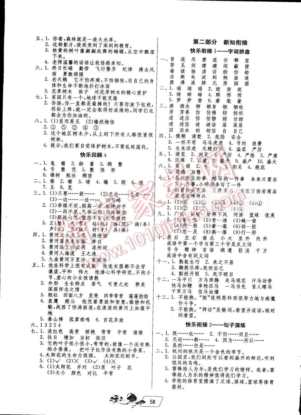2015年快樂暑假四年級語文蘇教版江蘇人民出版社 第2頁