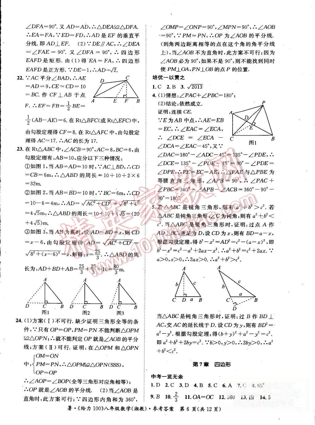 2015年学年总复习给力100八年级数学湘教版 第6页