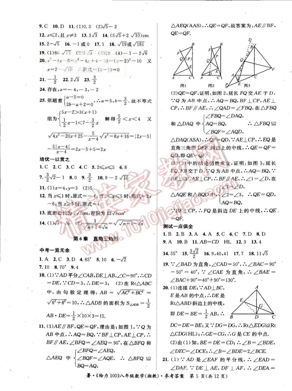 2015年學年總復習給力100八年級數(shù)學湘教版 第5頁