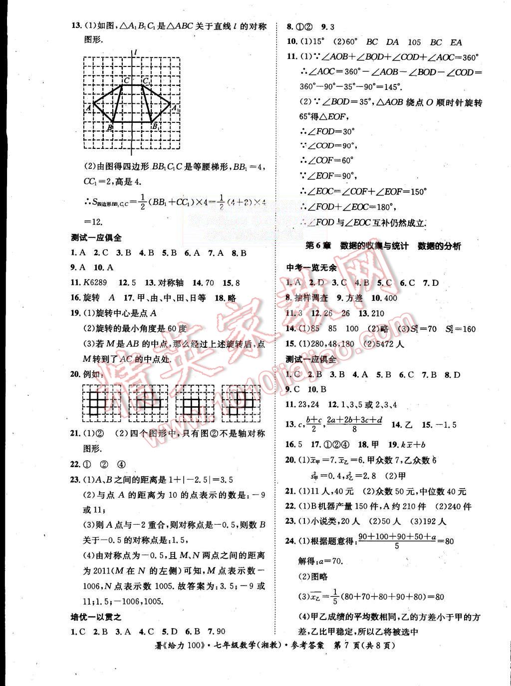 2015年學(xué)年總復(fù)習給力100七年級數(shù)學(xué)湘教版 第7頁