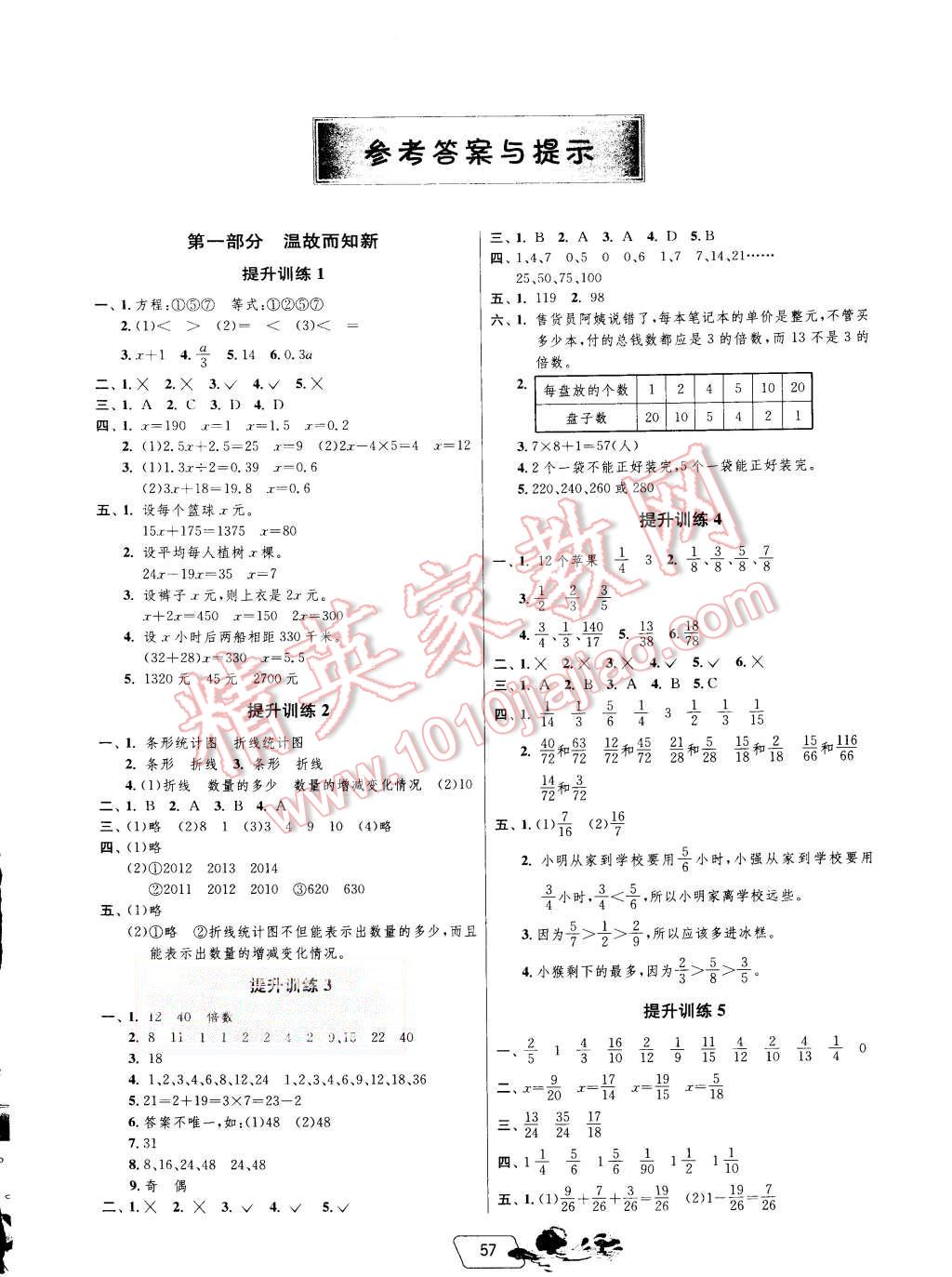 2015年快樂暑假五年級數(shù)學(xué)蘇教版江蘇人民出版社 第1頁