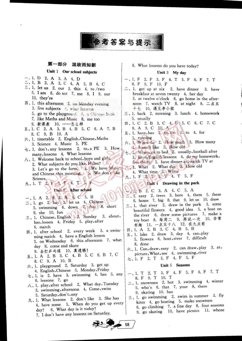 2015年快樂暑假四年級英語譯林版江蘇人民出版社 第1頁
