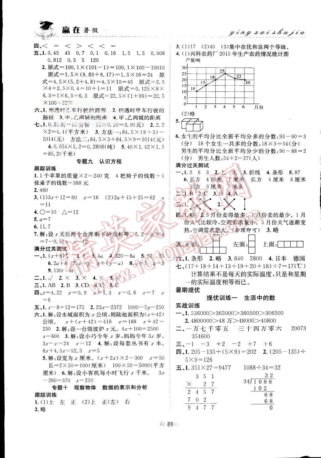 2015年贏在暑假銜接教材4升5年級數學北師大版 第4頁