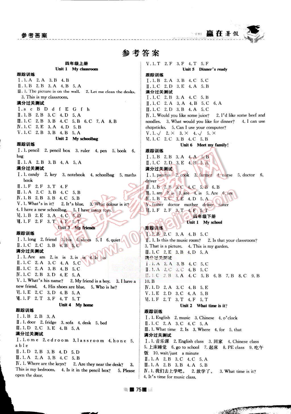 2015年贏在暑假銜接教材4升5年級英語人教版 第1頁