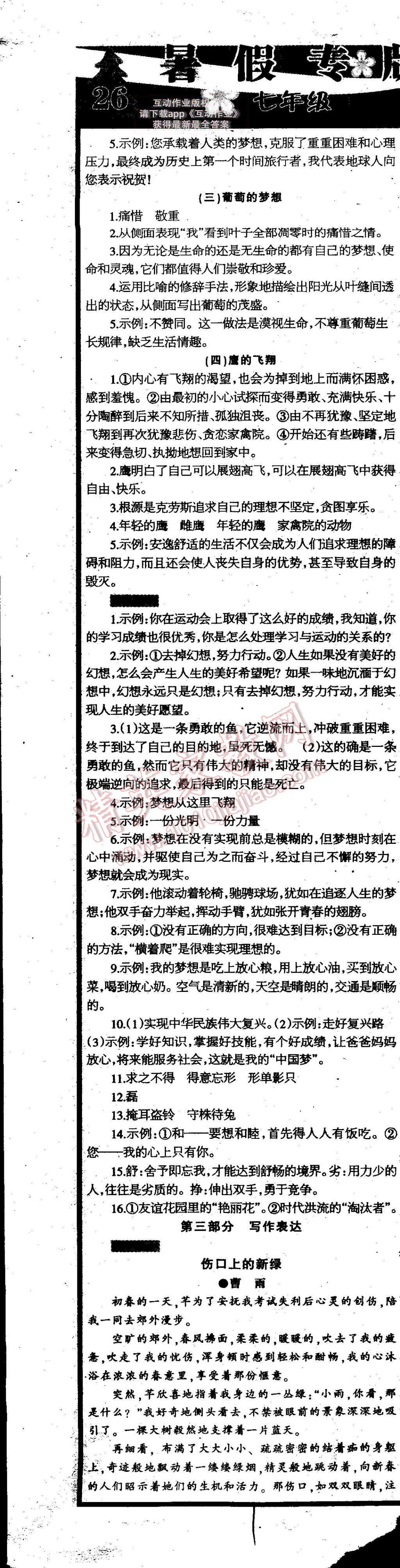 2015年中学生学习报2015语文周刊暑假专版七年级 第7页