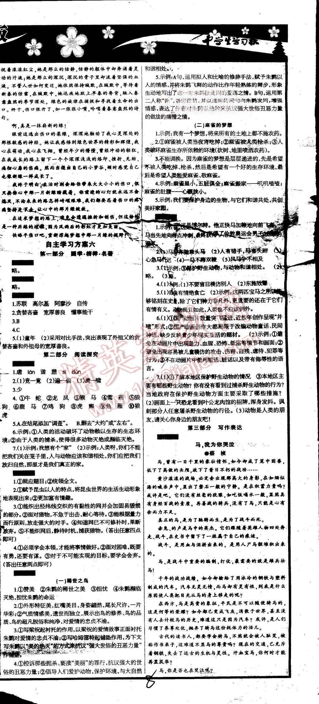 2015年中学生学习报2015语文周刊暑假专版七年级 第8页