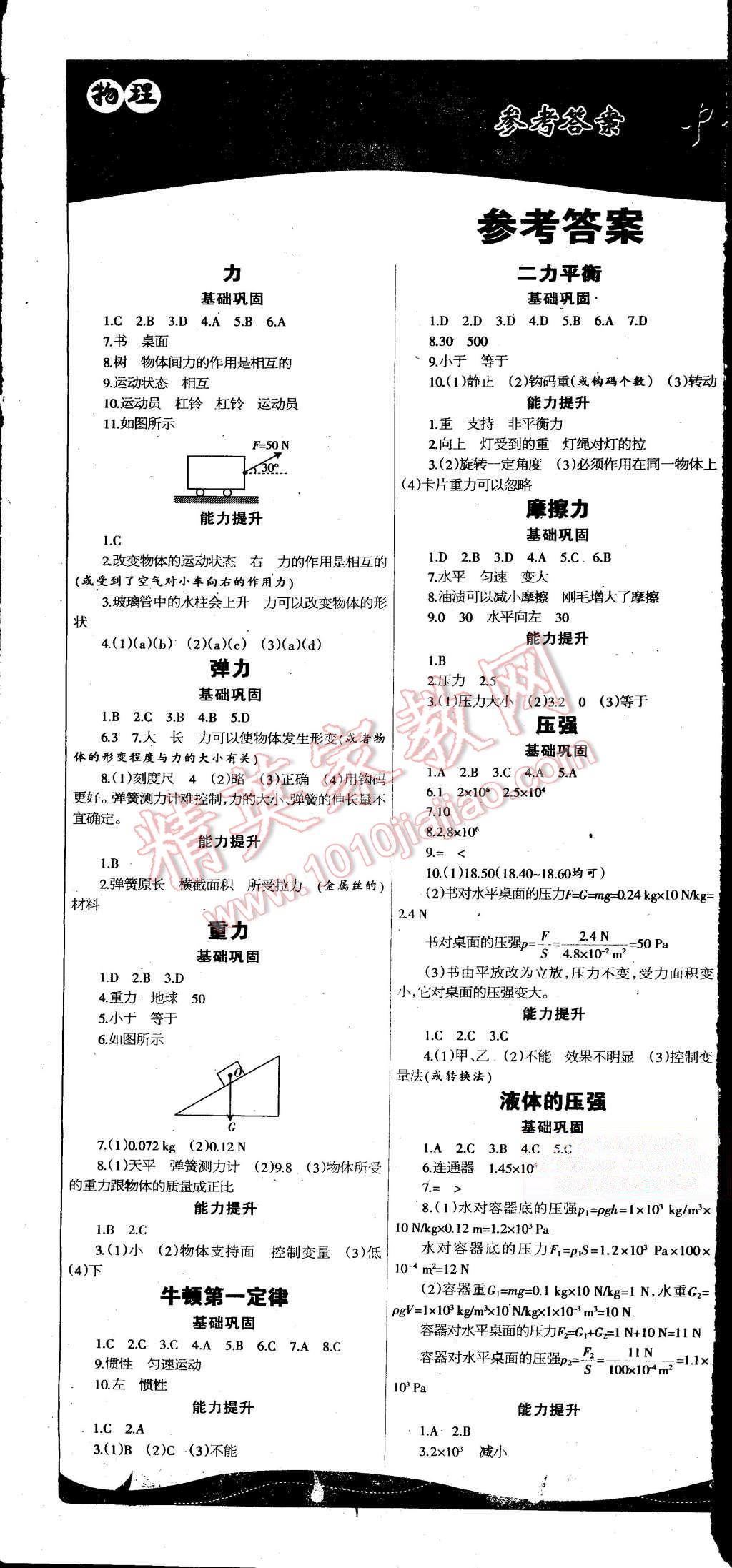 2015年中學(xué)生學(xué)習(xí)報2015物理周刊暑假專版八年級 第1頁