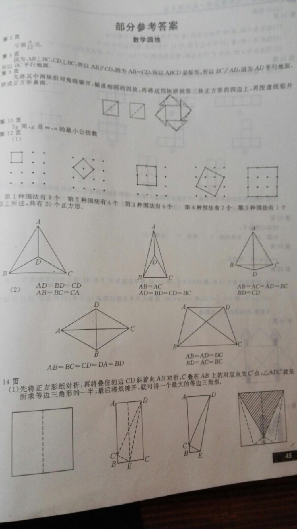 2015年新课堂假期生活暑假生活七年级数学北师大版北京教育出版社 第9页