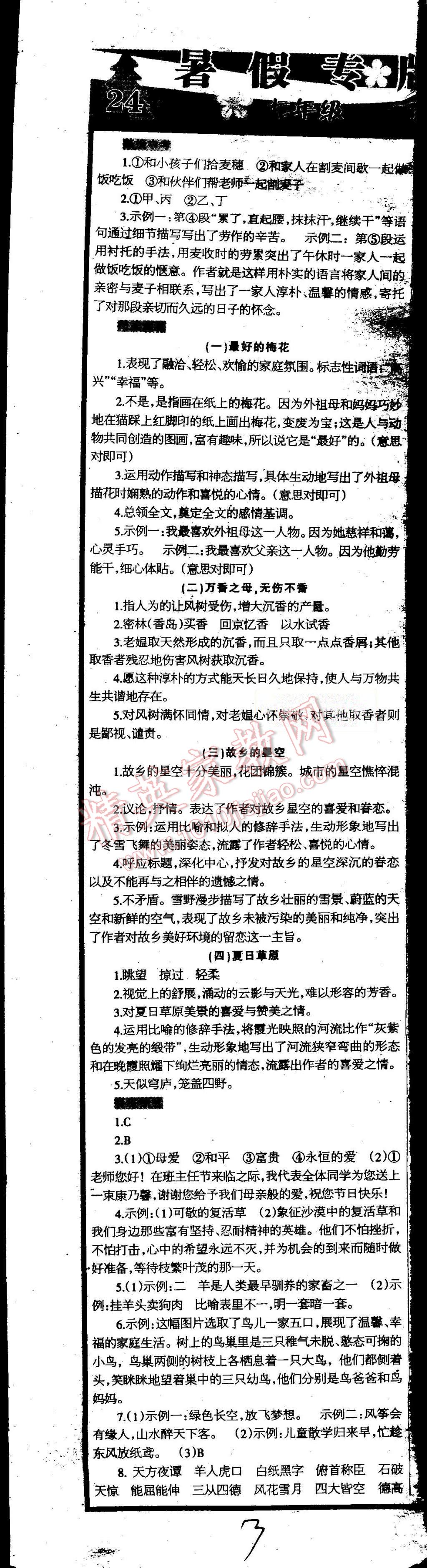 2015年中学生学习报2015语文周刊暑假专版七年级 第3页