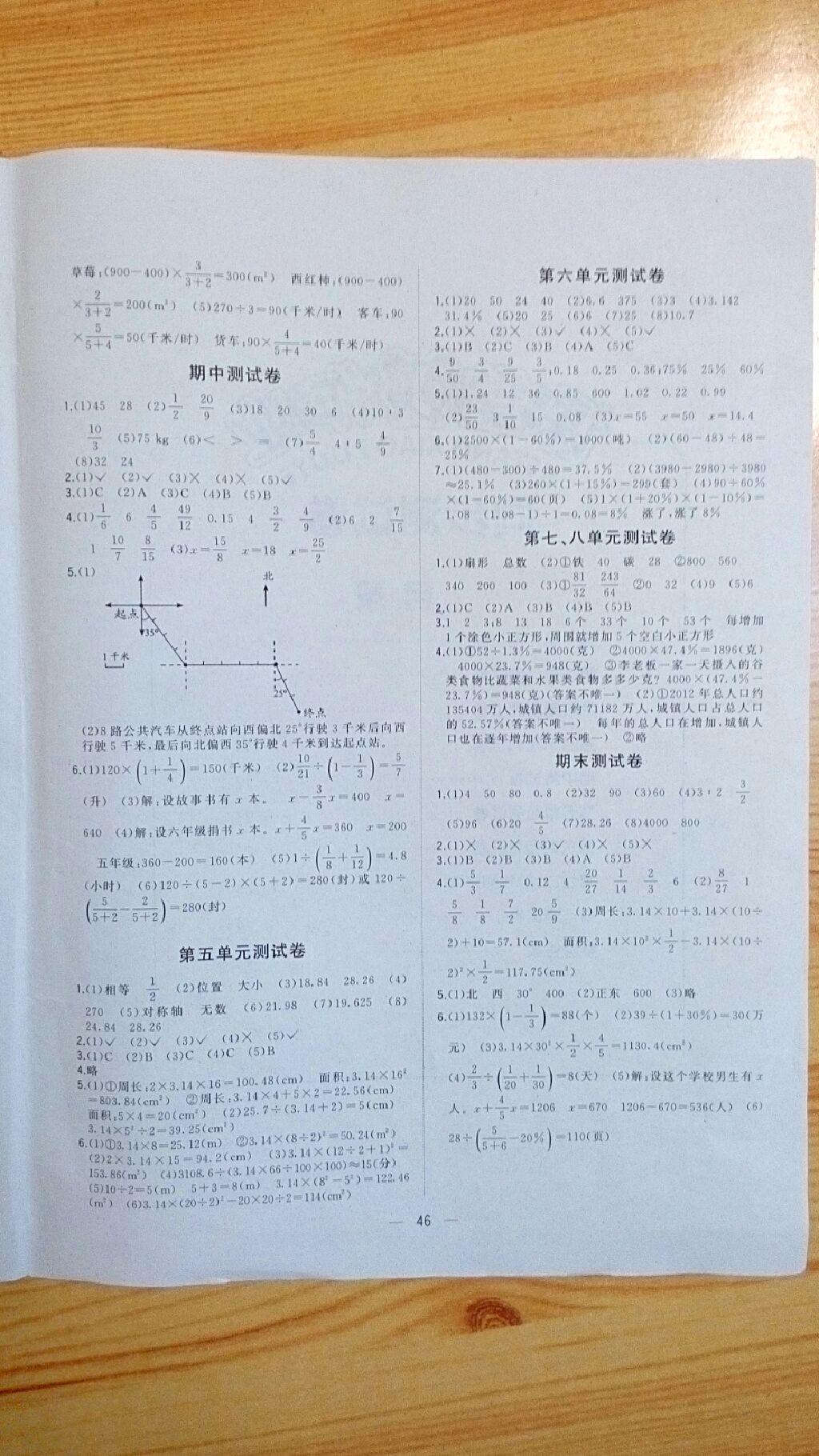 課課優(yōu)課堂小作業(yè)六年級數(shù)學(xué)上冊人教版 第10頁