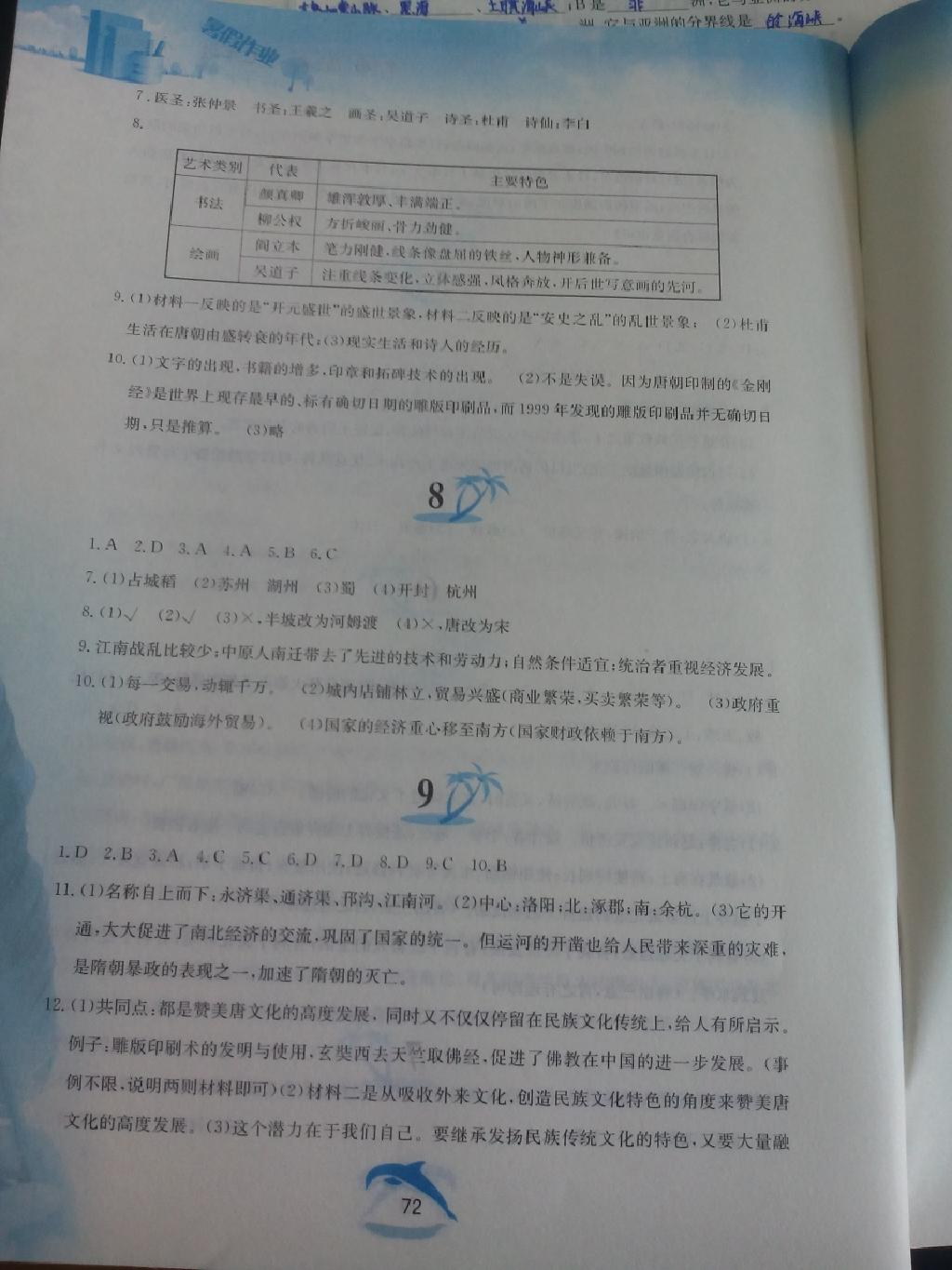 2015年暑假作業(yè)七年級中國歷史黃山書社 第4頁