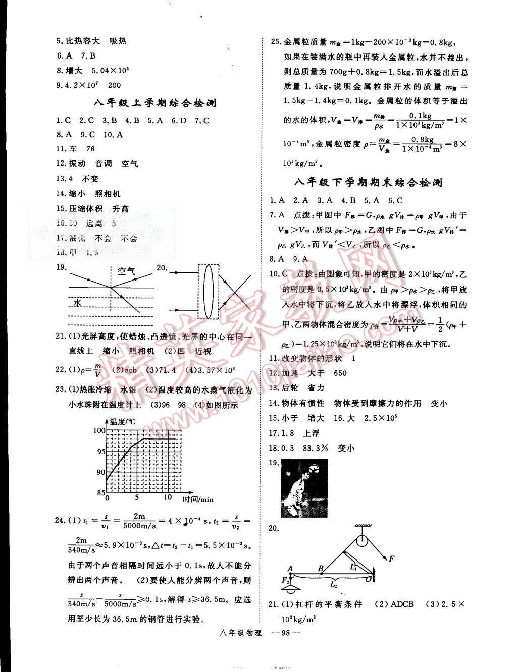 2015年時習之期末加暑假八年級物理教科版 第11頁