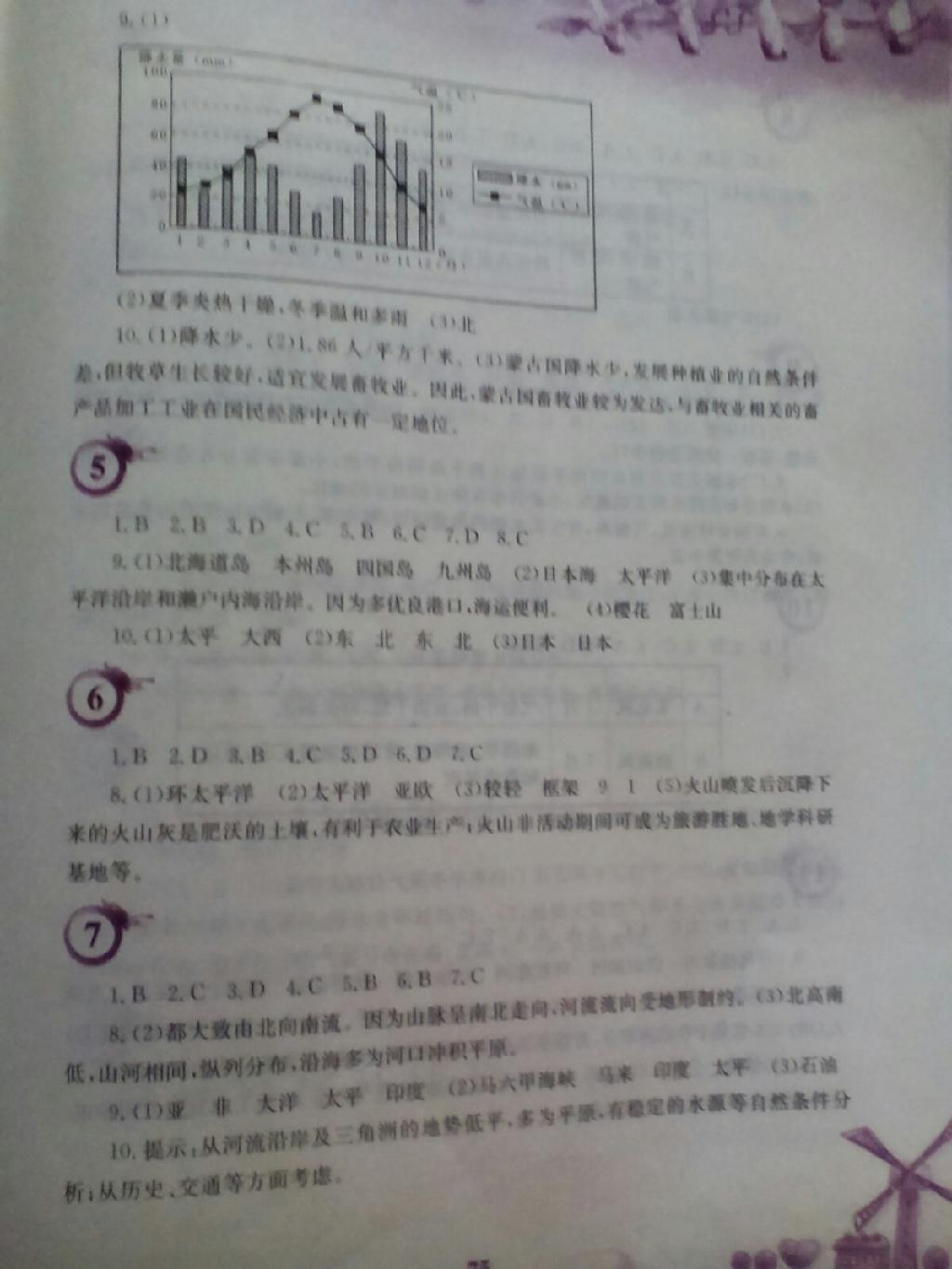 2015年暑假作业七年级地理商务星球版安徽教育出版社 第12页