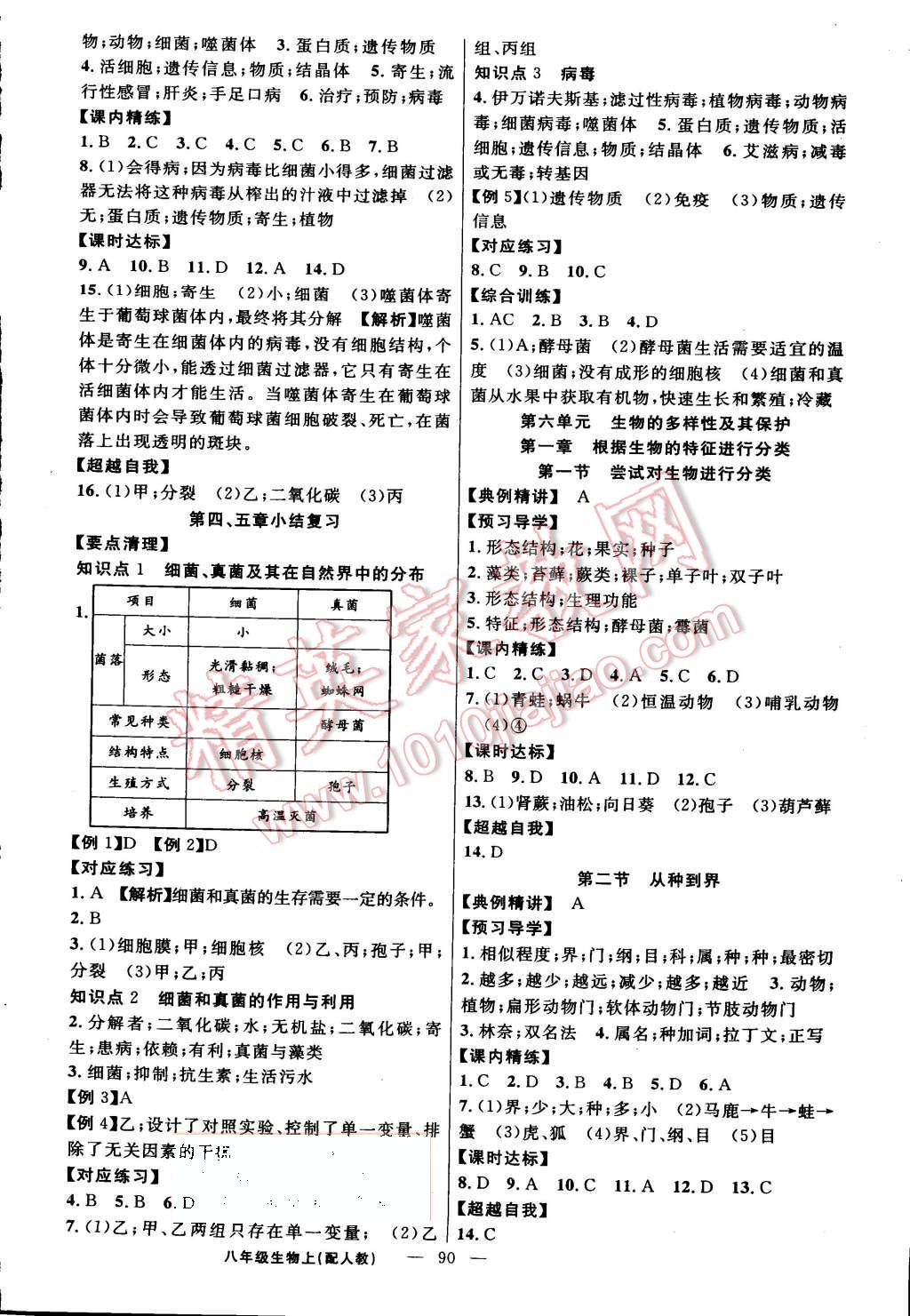 2015年黄冈金牌之路练闯考八年级生物上册人教版 第6页