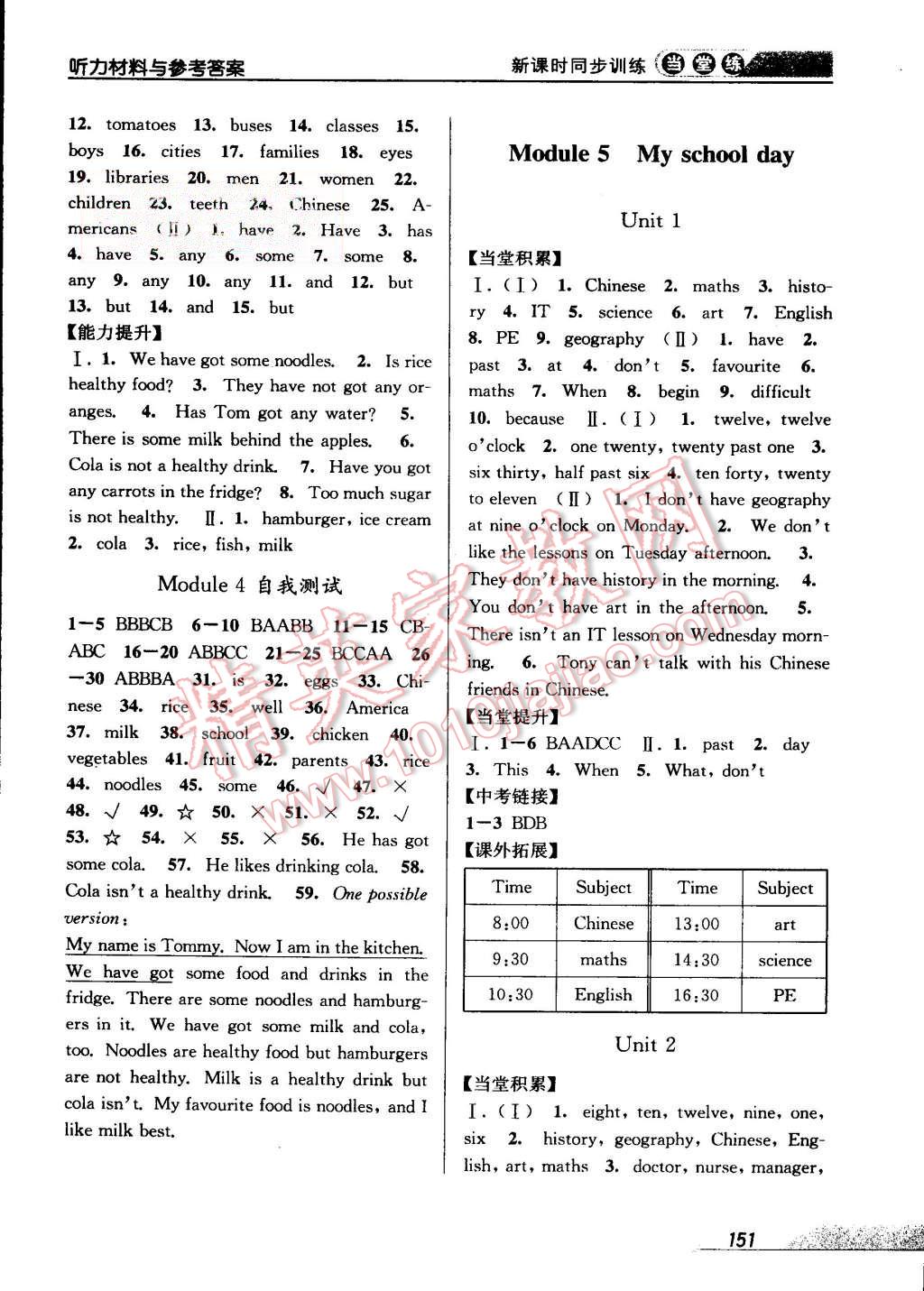 2015年當(dāng)堂練新課時同步訓(xùn)練七年級英語上冊外研版 第9頁