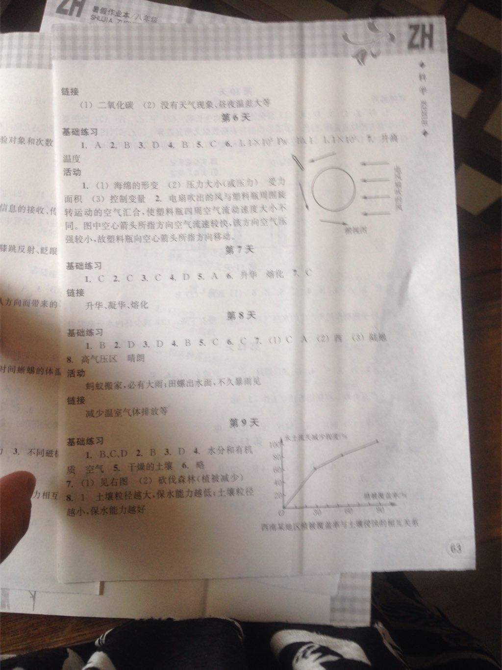 2015年暑假作业本八年级科学浙教版浙江教育出版社 第11页