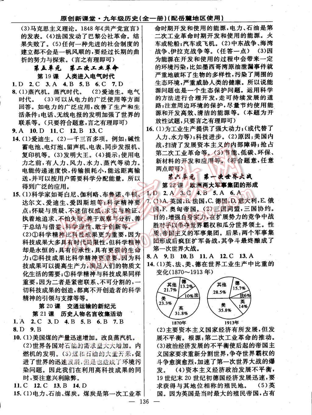 2015年原創(chuàng)新課堂九年級(jí)歷史全一冊(cè)岳麓版 第6頁