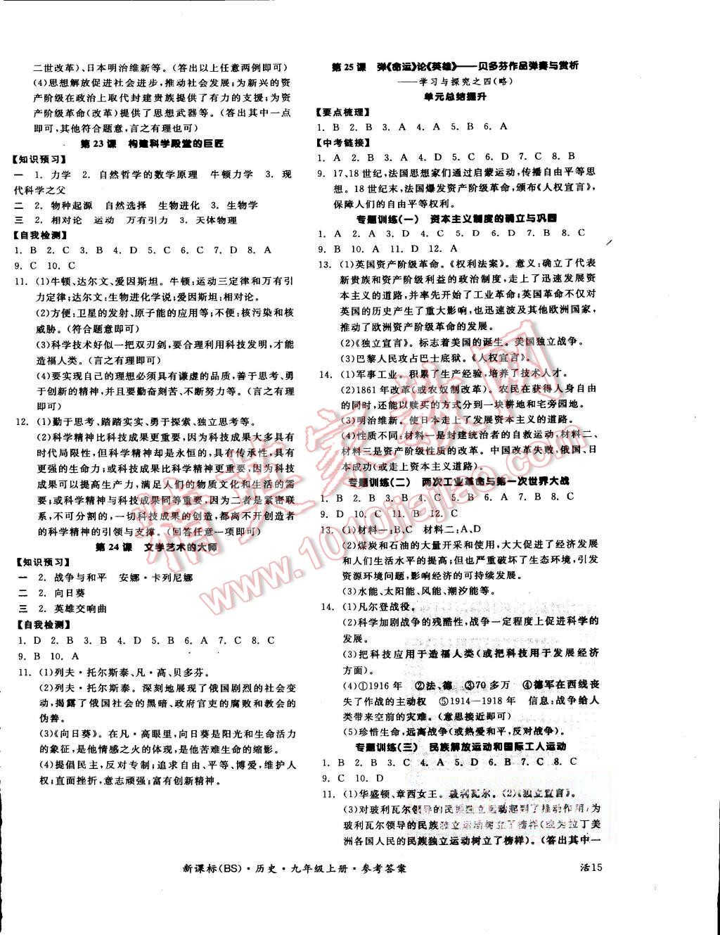 2015年全品學(xué)練考九年級(jí)歷史上冊(cè)北師大版 第6頁(yè)