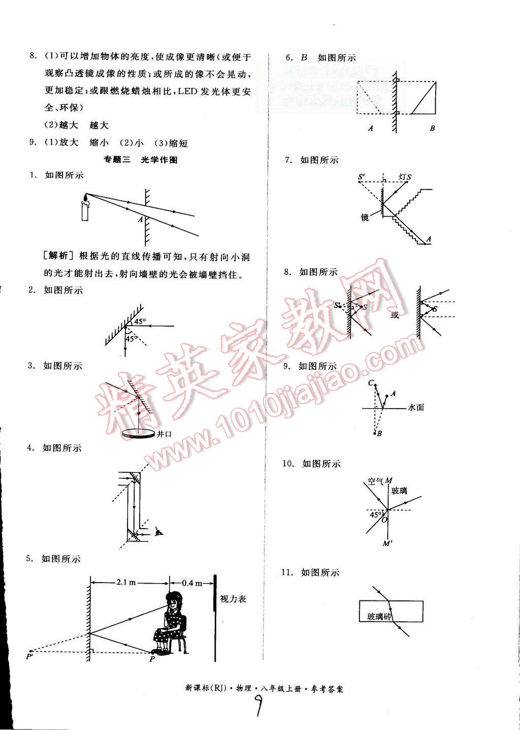 2015年同步活页测试卷全品小复习八年级物理上册人教版 第9页