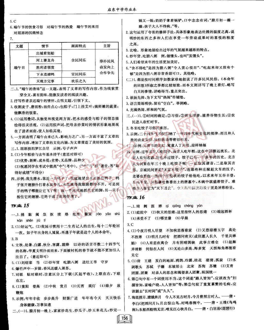 2015年啟東中學作業(yè)本七年級語文上冊江蘇版 第8頁