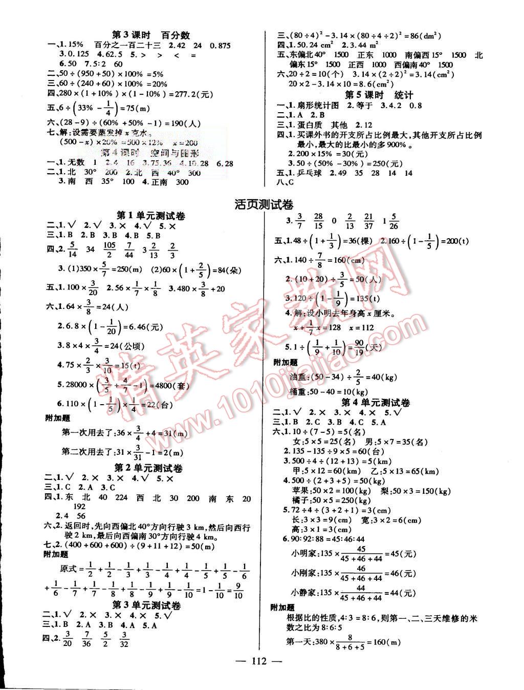 2015年創(chuàng)優(yōu)作業(yè)100分導(dǎo)學(xué)案六年級(jí)數(shù)學(xué)上冊(cè)人教版 第6頁(yè)