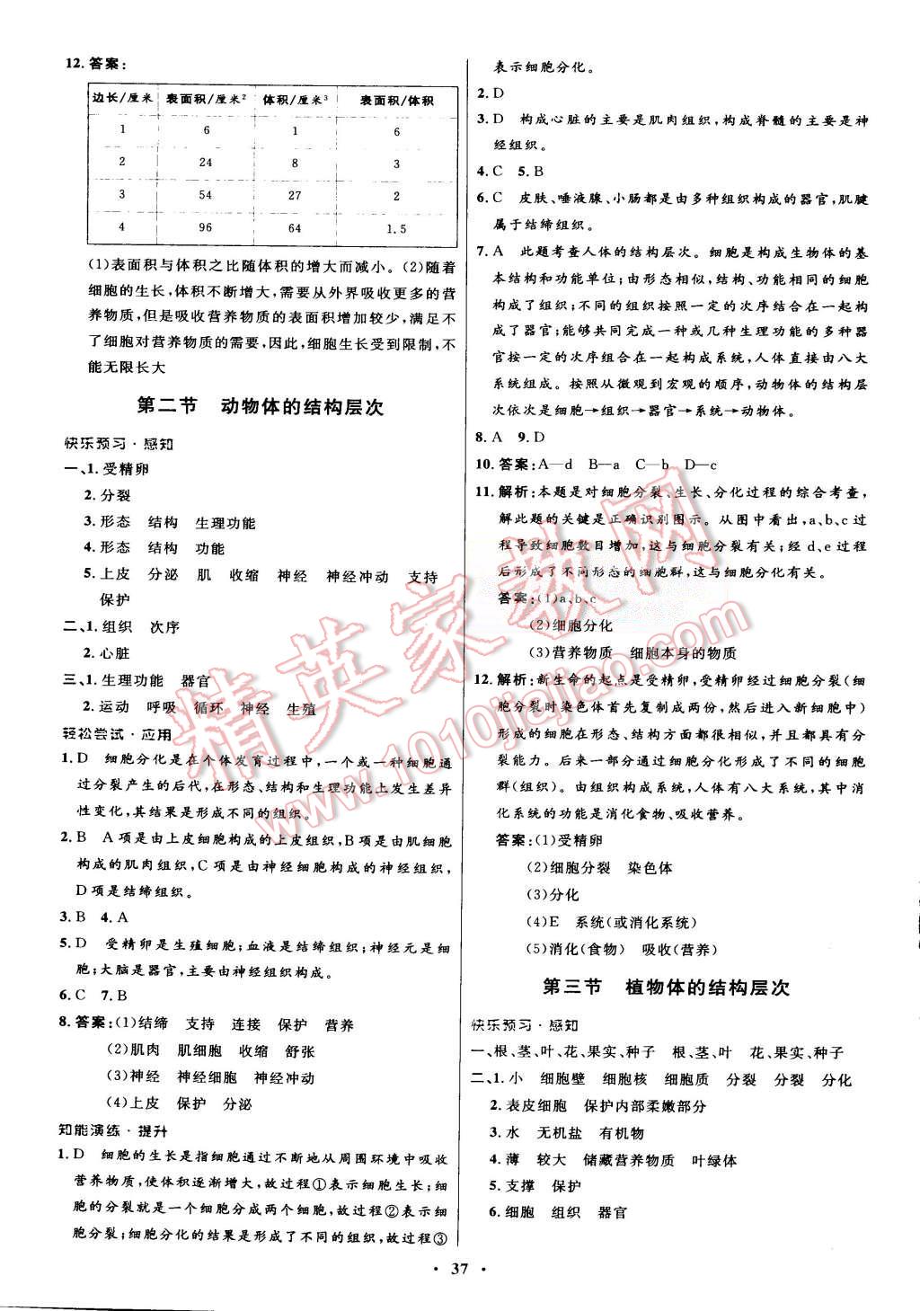 2015年初中同步测控优化设计七年级生物学上册人教版 第9页