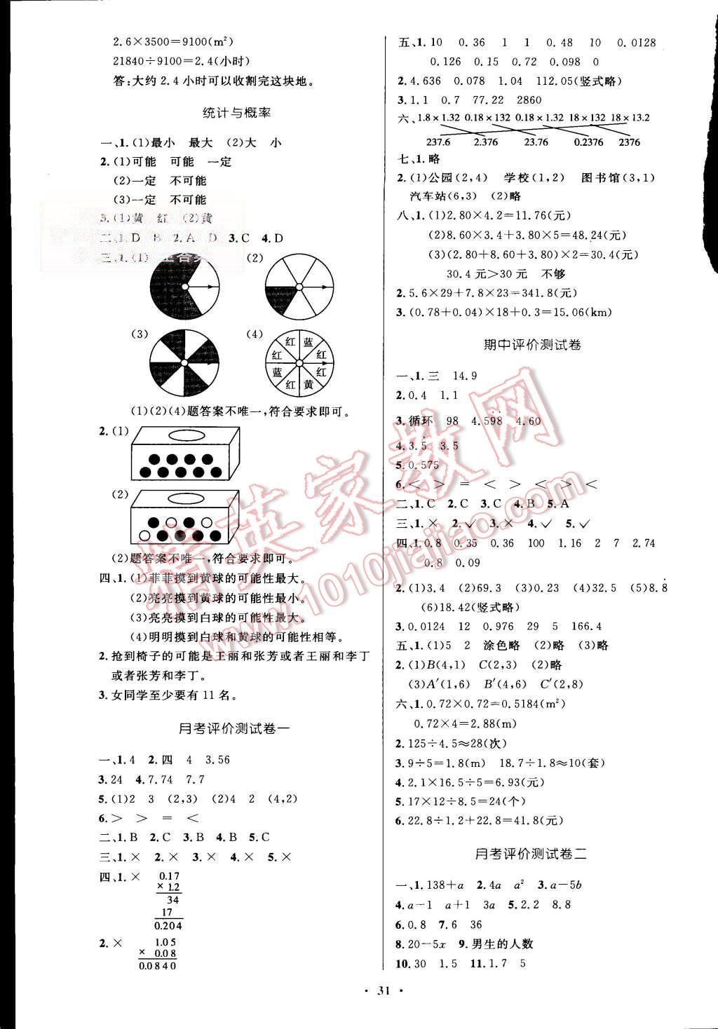 2015年小學(xué)同步測控優(yōu)化設(shè)計五年級數(shù)學(xué)上冊人教版 第11頁