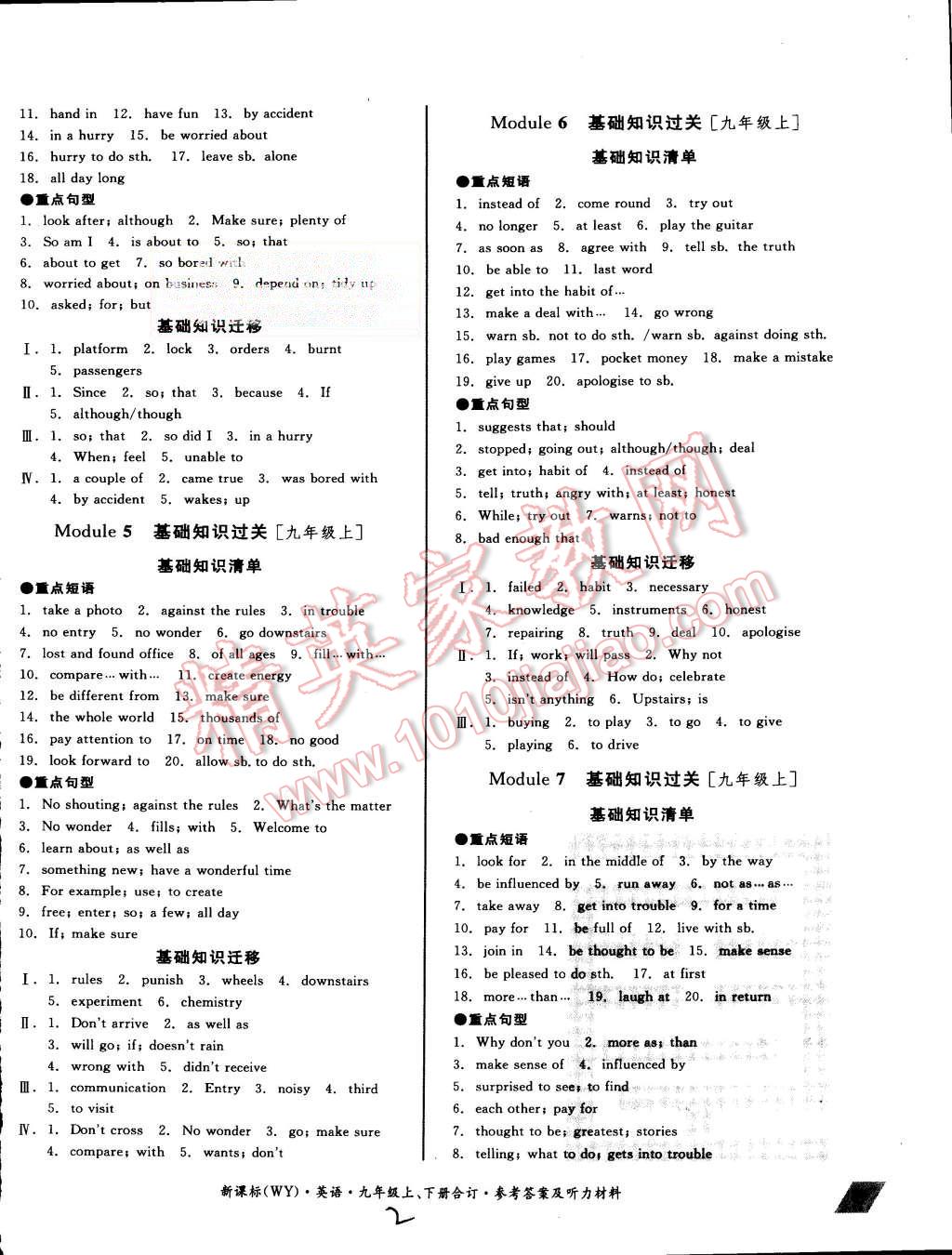 2015年全品小复习九年级英语上下册合订本外研版 第2页