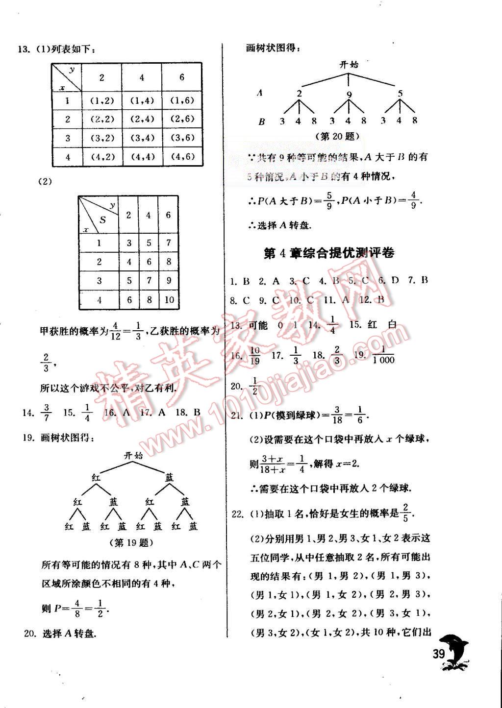 2015年實(shí)驗(yàn)班提優(yōu)訓(xùn)練九年級數(shù)學(xué)上冊蘇科版 第39頁