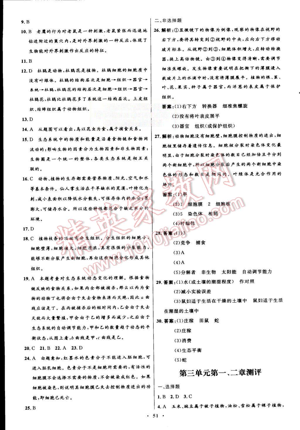 2015年初中同步测控优化设计七年级生物学上册人教版 第23页