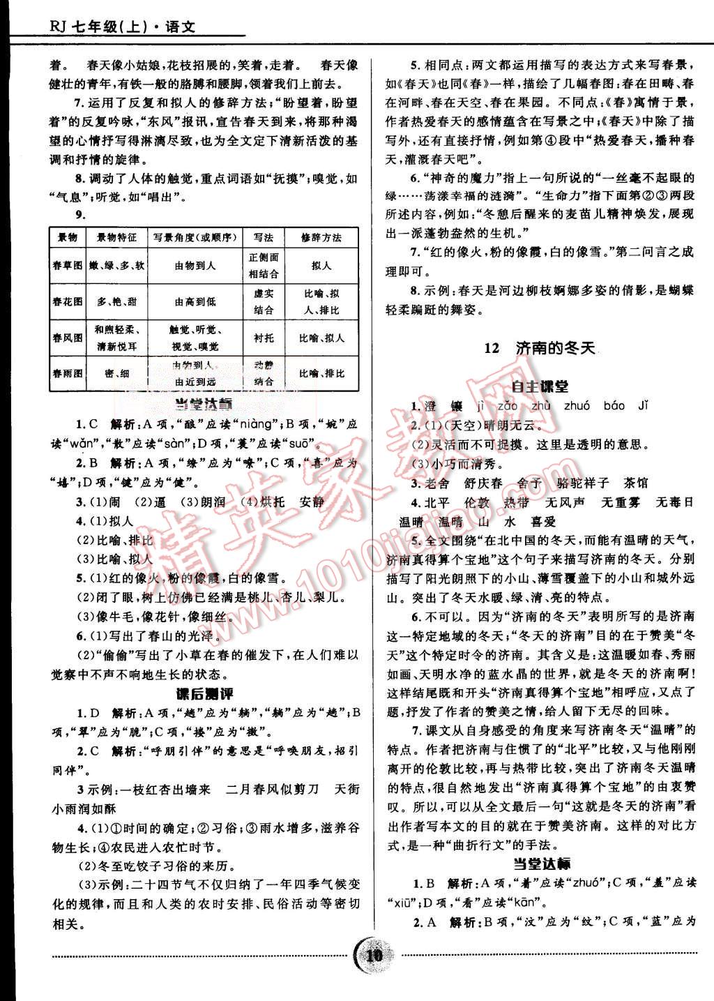 2015年奪冠百分百初中精講精練七年級(jí)數(shù)學(xué)上冊(cè)青島版 第10頁(yè)