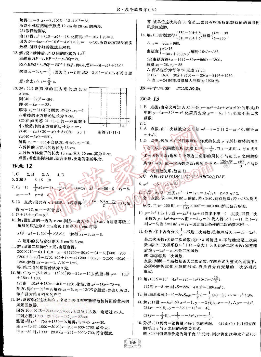 2015年啟東中學(xué)作業(yè)本九年級數(shù)學(xué)上冊人教版 第5頁