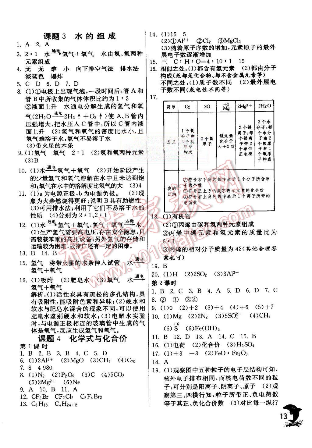 2015年实验班提优训练九年级化学上册人教版 第13页