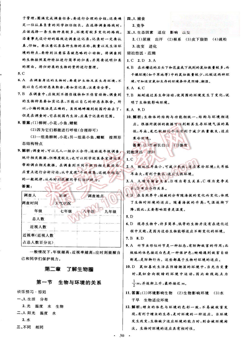 2015年初中同步测控优化设计七年级生物学上册人教版 第2页