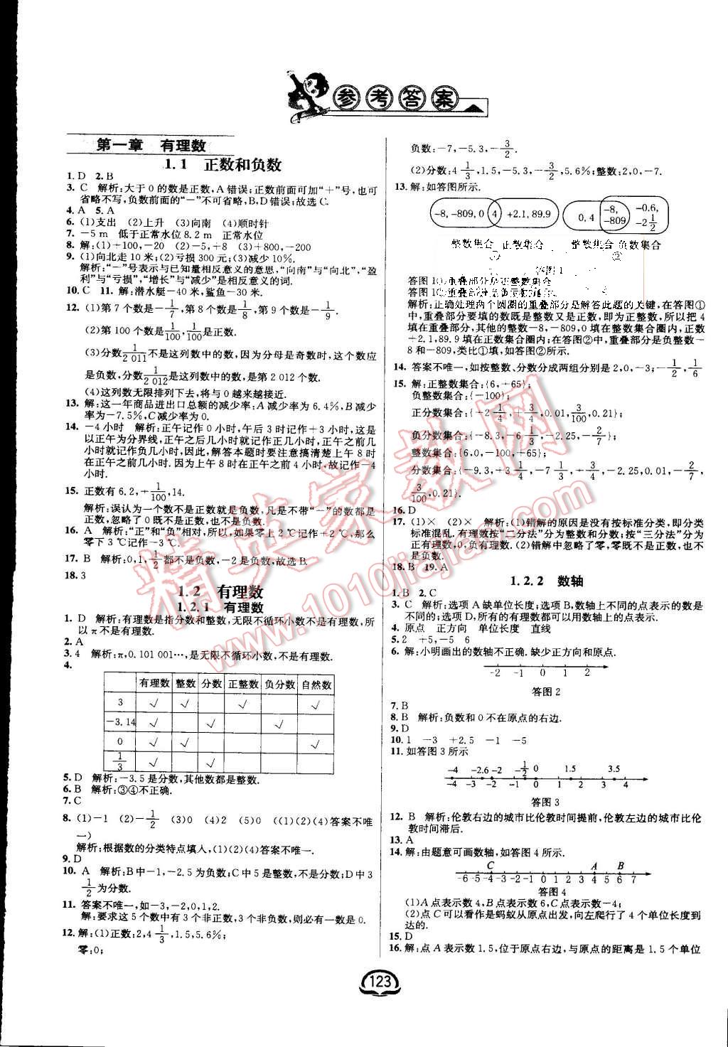 2015年鐘書金牌新教材全練七年級數(shù)學上冊人教版 第1頁