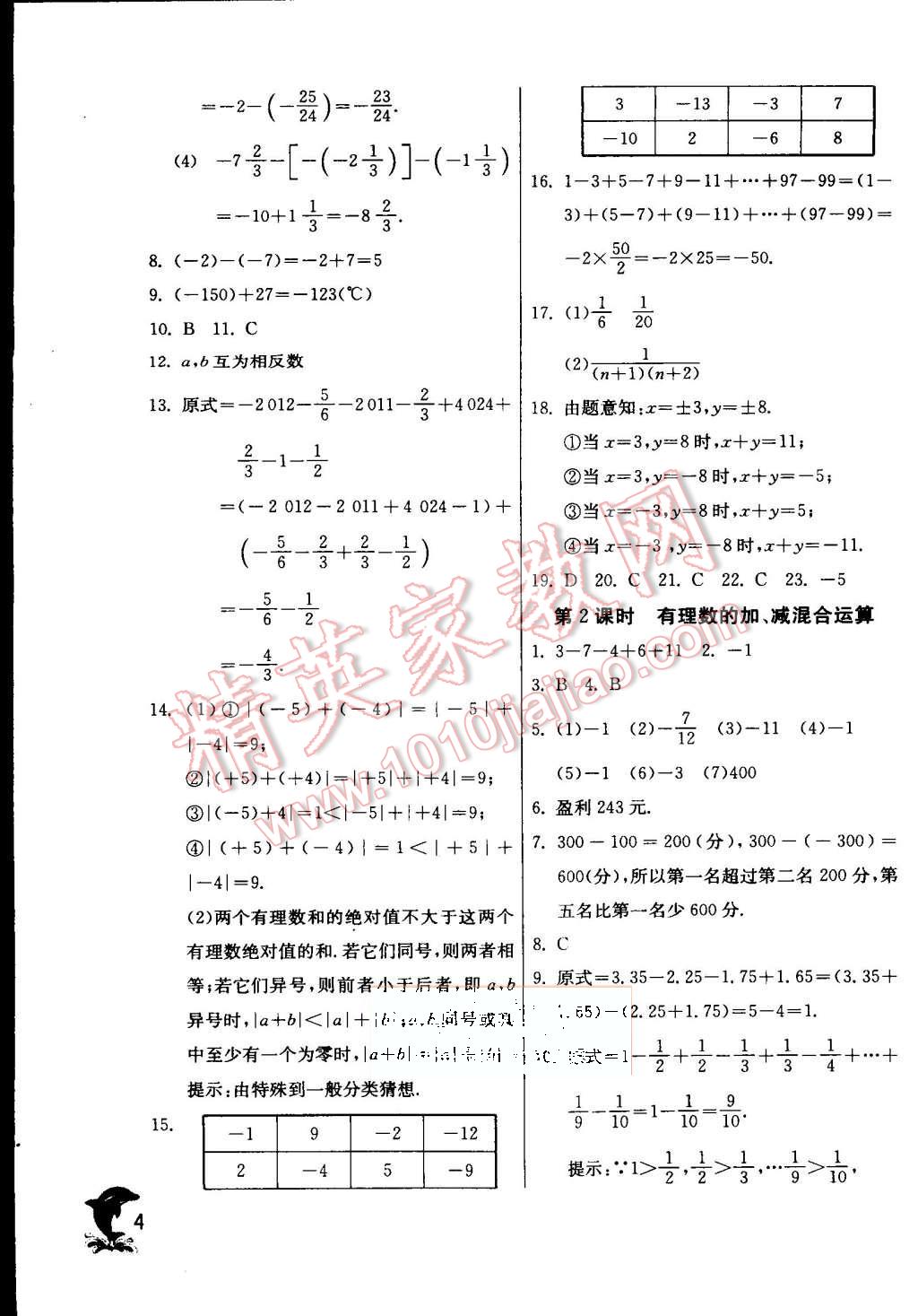 2015年實驗班提優(yōu)訓(xùn)練七年級數(shù)學(xué)上冊滬科版 第4頁