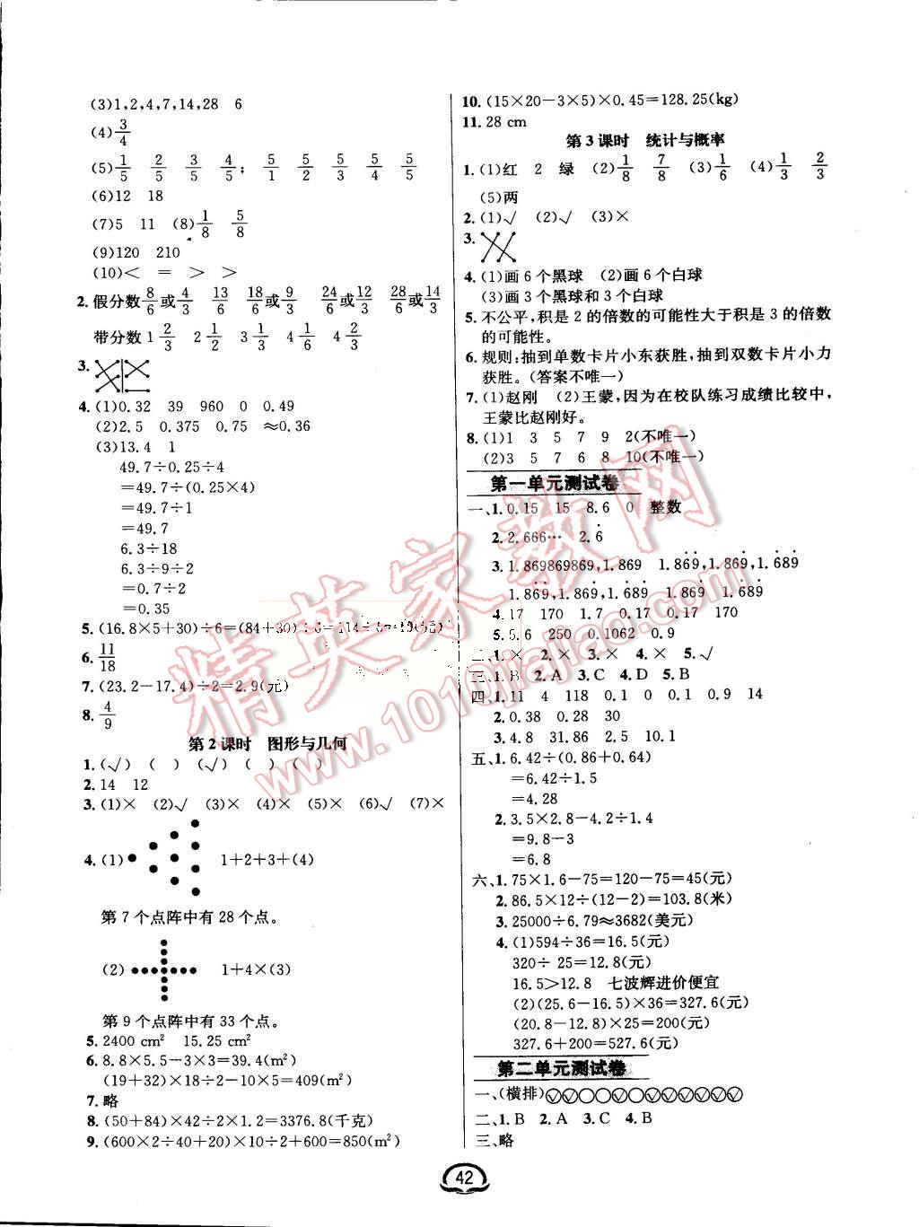 2015年鐘書金牌新教材全練五年級數(shù)學(xué)上冊北師大版 第6頁