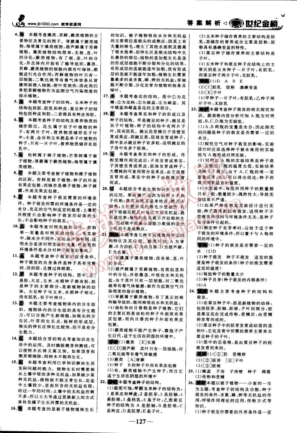 2015年世紀(jì)金榜金榜學(xué)案七年級生物上冊人教版 第28頁