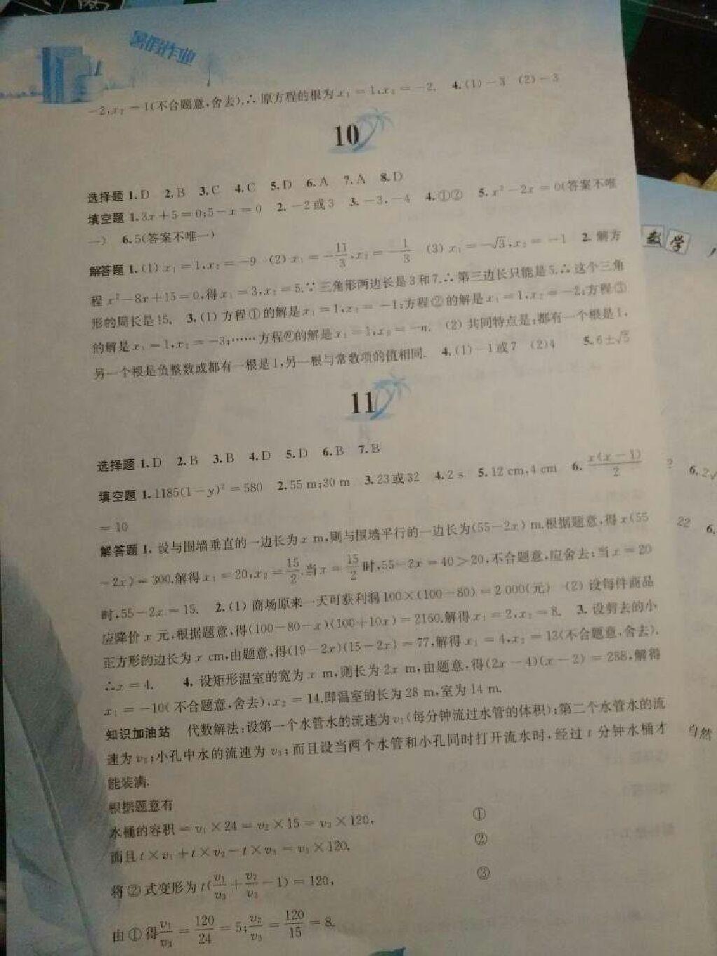 2015年暑假作業(yè)八年級數(shù)學(xué)滬科版黃山書社2014 第4頁