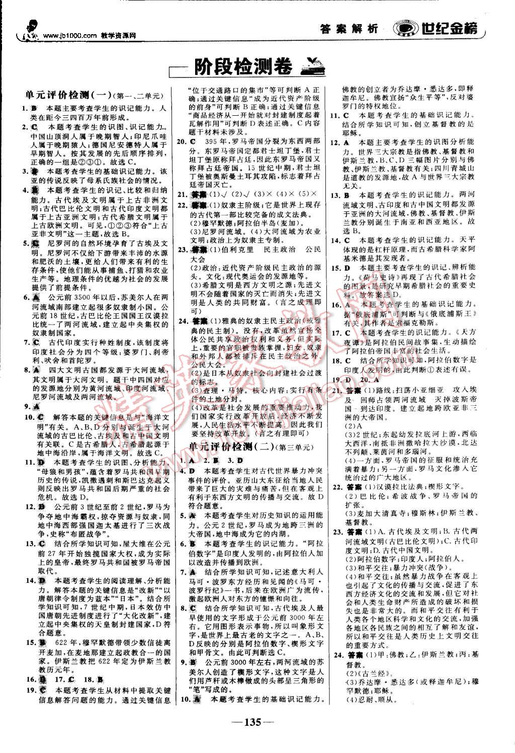 2015年世纪金榜金榜学案九年级历史上册人教版 第12页