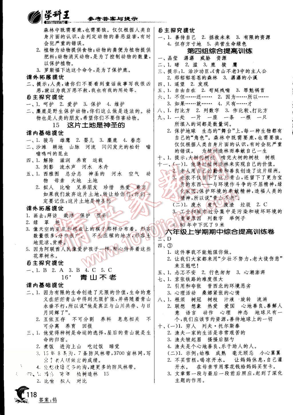 2015年實(shí)驗(yàn)班提優(yōu)訓(xùn)練六年級(jí)語(yǔ)文上冊(cè)人教版 第5頁(yè)