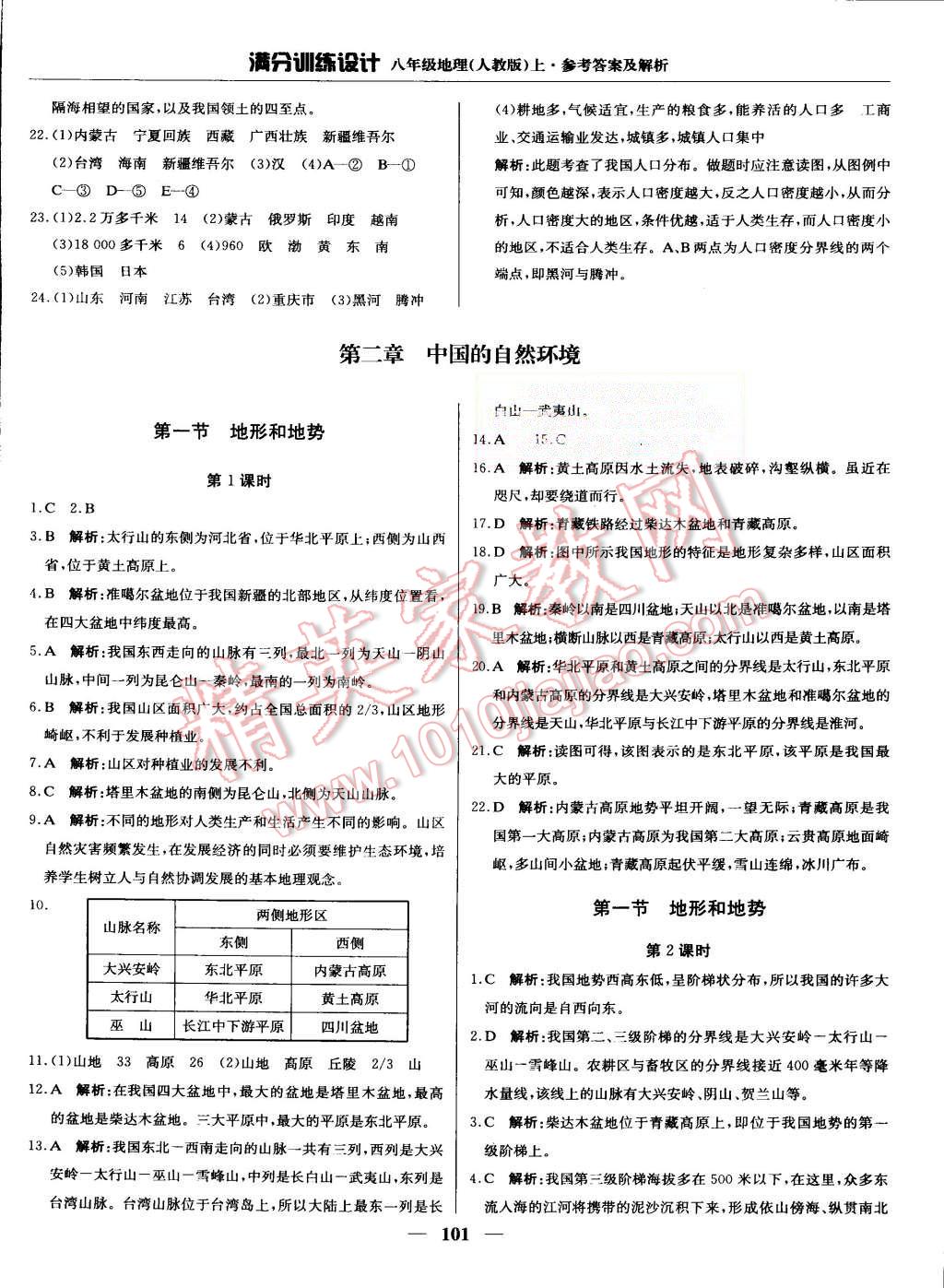 2015年滿分訓(xùn)練設(shè)計(jì)八年級(jí)地理上冊(cè)人教版 第6頁(yè)